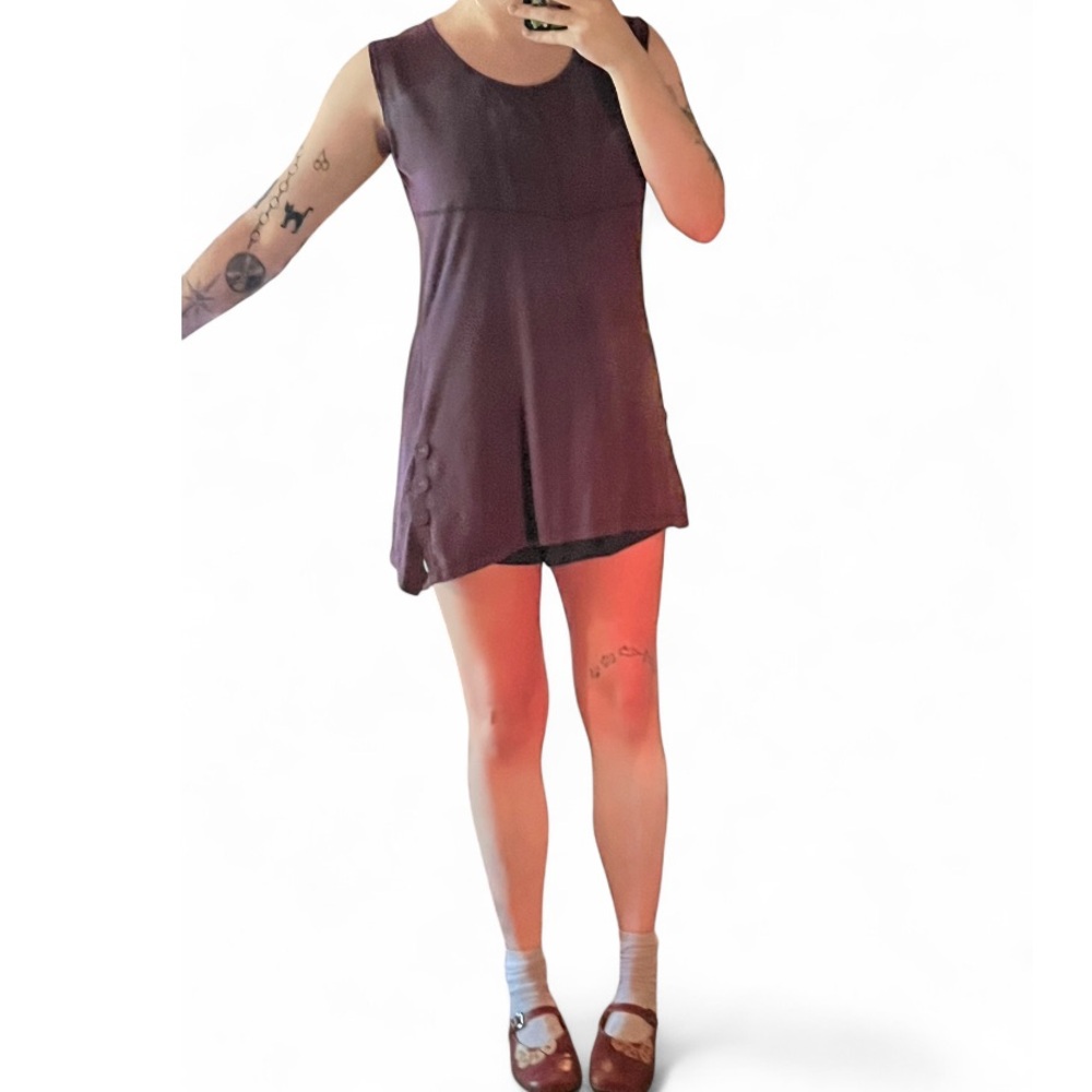 Vintage 00s Noelle Deep Purple dress with button accents
